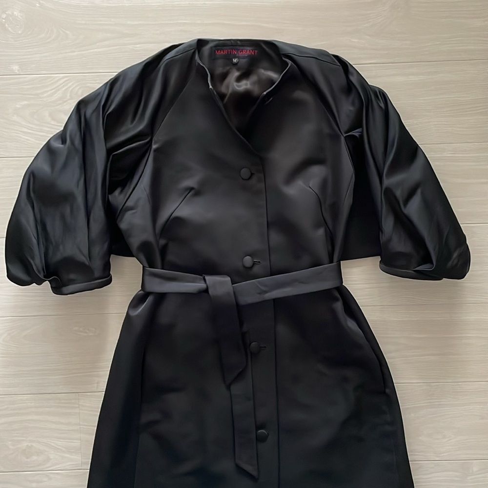 Martin Grant Paris Black Wing Back Dress Coat - Picture 10 of 15